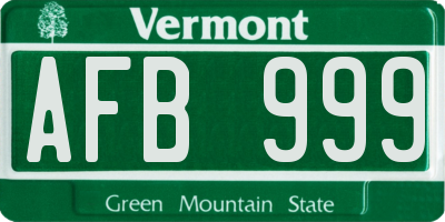 VT license plate AFB999
