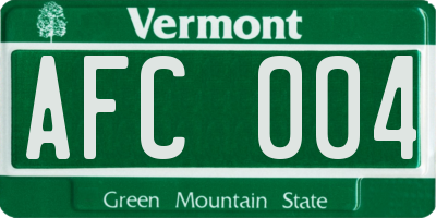 VT license plate AFC004