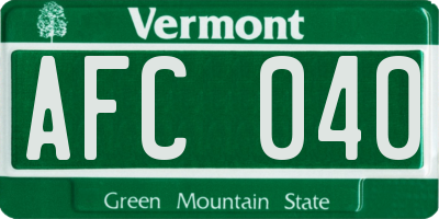 VT license plate AFC040