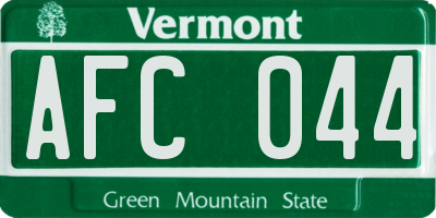 VT license plate AFC044