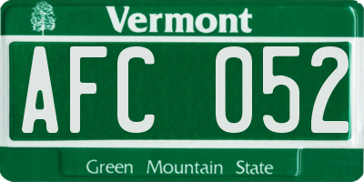 VT license plate AFC052