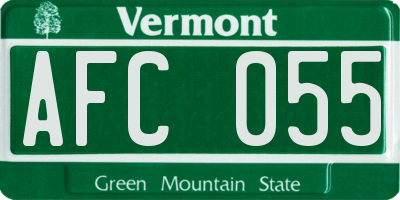 VT license plate AFC055