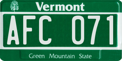 VT license plate AFC071