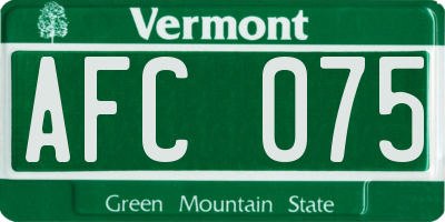 VT license plate AFC075