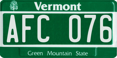 VT license plate AFC076