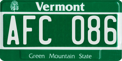 VT license plate AFC086