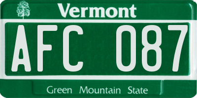 VT license plate AFC087
