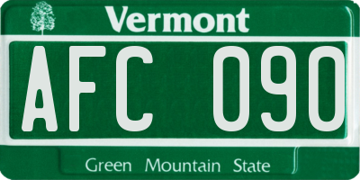 VT license plate AFC090
