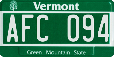 VT license plate AFC094