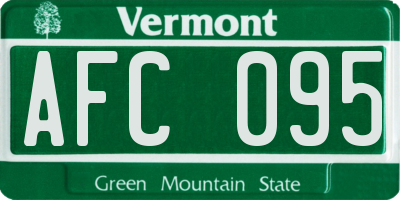 VT license plate AFC095