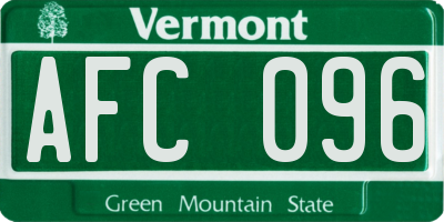 VT license plate AFC096