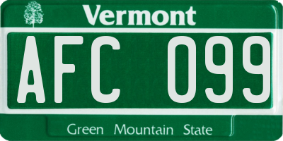VT license plate AFC099