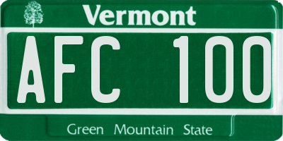 VT license plate AFC100