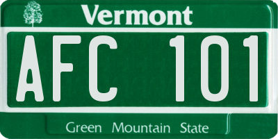 VT license plate AFC101
