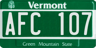 VT license plate AFC107