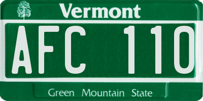 VT license plate AFC110