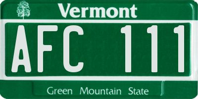 VT license plate AFC111