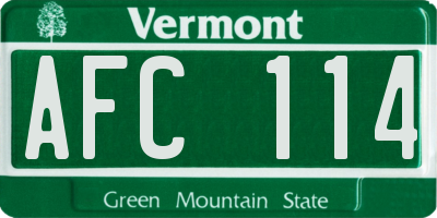 VT license plate AFC114