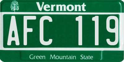 VT license plate AFC119
