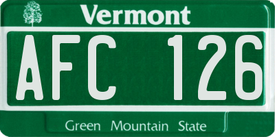 VT license plate AFC126