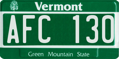 VT license plate AFC130