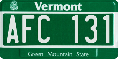 VT license plate AFC131