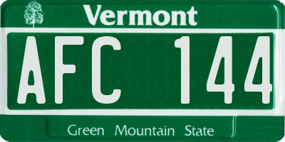 VT license plate AFC144