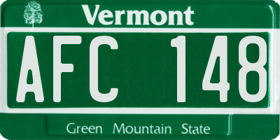 VT license plate AFC148