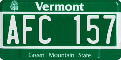 VT license plate AFC157