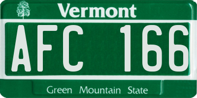 VT license plate AFC166