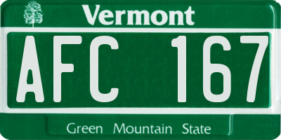 VT license plate AFC167