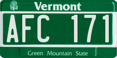 VT license plate AFC171