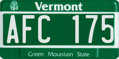VT license plate AFC175