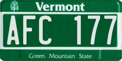 VT license plate AFC177