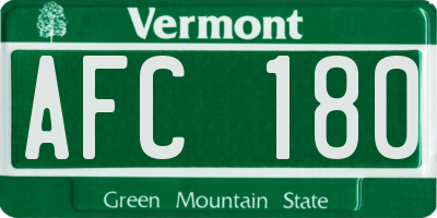 VT license plate AFC180
