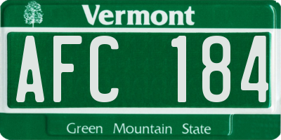 VT license plate AFC184