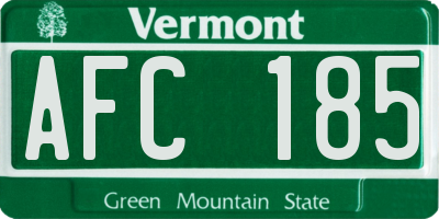 VT license plate AFC185