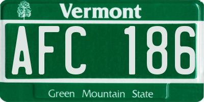 VT license plate AFC186