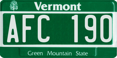 VT license plate AFC190