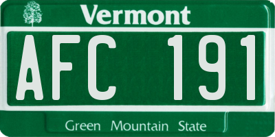VT license plate AFC191