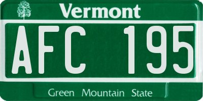 VT license plate AFC195