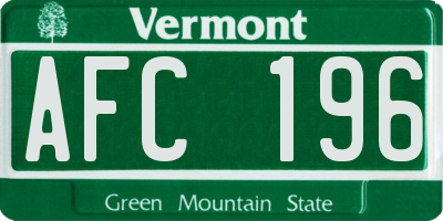 VT license plate AFC196