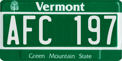 VT license plate AFC197