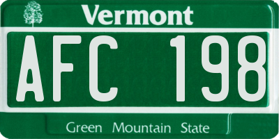 VT license plate AFC198