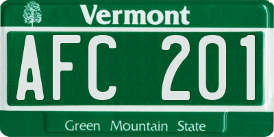 VT license plate AFC201
