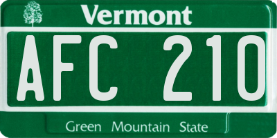 VT license plate AFC210