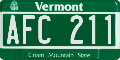 VT license plate AFC211
