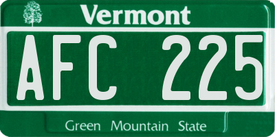 VT license plate AFC225