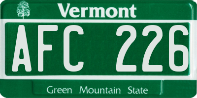 VT license plate AFC226