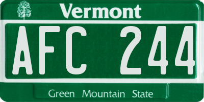VT license plate AFC244